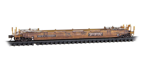 MicroTrains - 13546065 - 70' Husky Stack Well (Weatered) - TTX