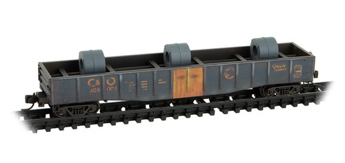 MicroTrains - 10544066 - 50' Steel Side, 14 Panel Gondola (Weathered) - C&O