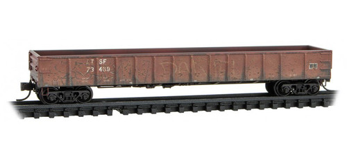 MicroTrains - 10544840 - 50' Steel Side, 14 Panel Gondola (Weathered) - ATSF
