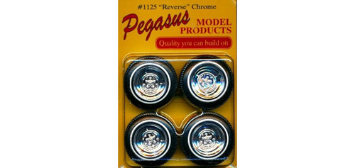PGH - 1125 - Reverse Chrome Rims with Tires (4)