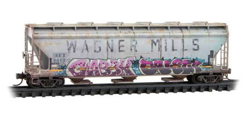 MicroTrains - 09344220 - 3-Bay Covered Hopper (Weathered) - AEX