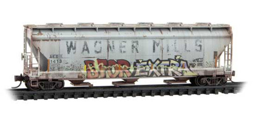 MicroTrains - 09345220 - 3-Bay Covered Hopper (Weathered) - AEX