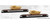MicroTrains - 983102294 - 57' Converted TOFC (Weathered) 2pk w/ M1 Abrams - ATSF