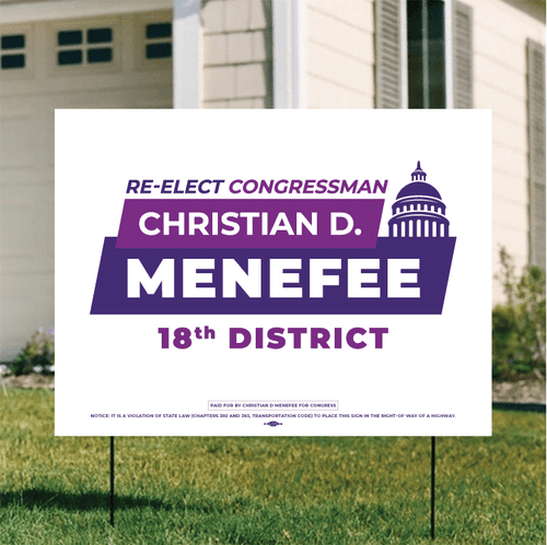 Re-Elect Menefee (24" x 18" Coroplast Yard Sign)