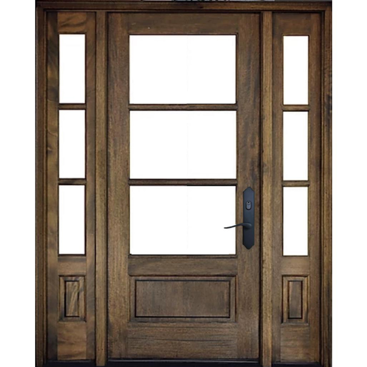 Creative Entryways 36-in x 80-in Wood 2/3 Lite Left-Hand Inswing Unfinished  Prehung Single Front Door Solid Hardwood Core in the Front Doors department  at