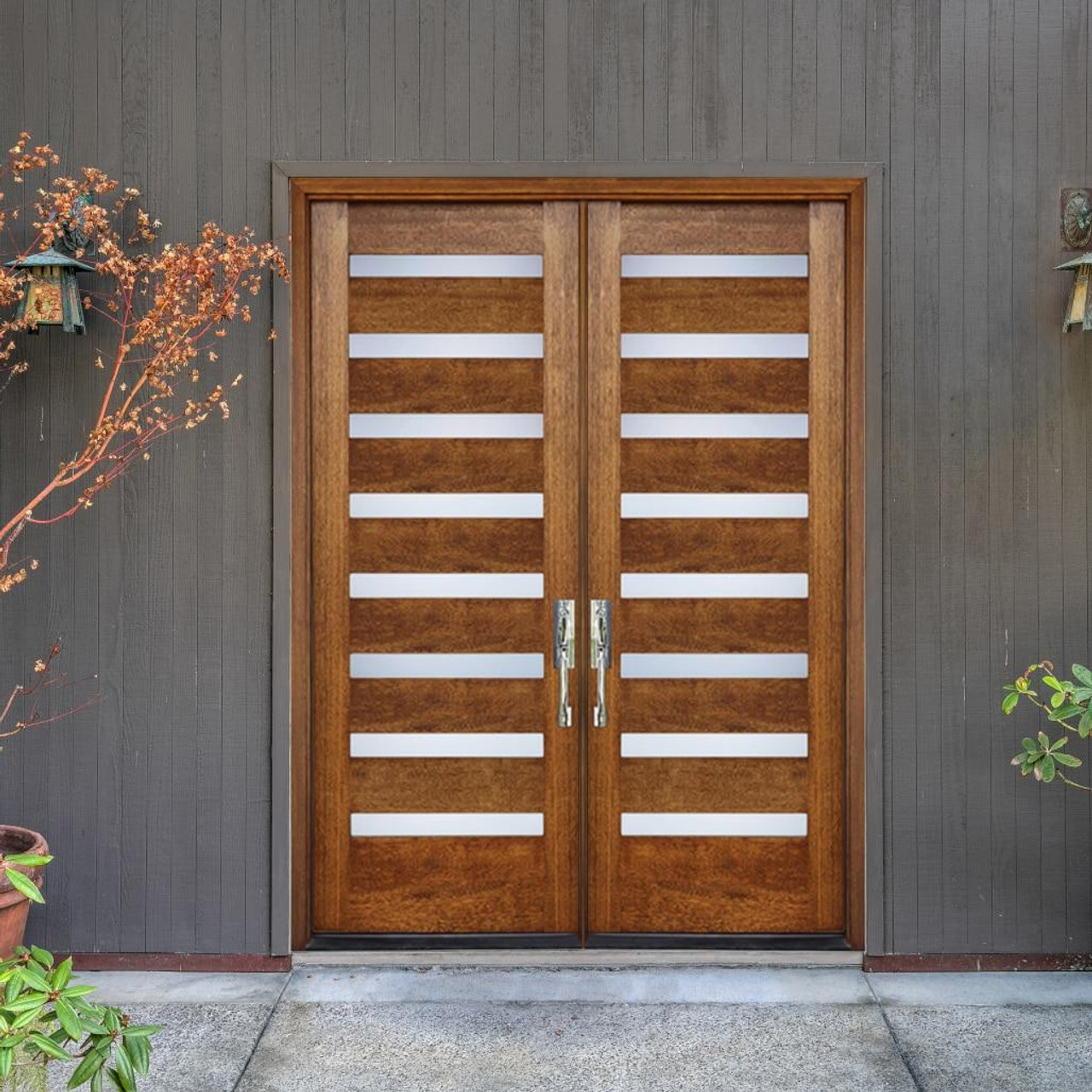 Long Front Door Handle for Home Decor, Textured Bronze Main Door