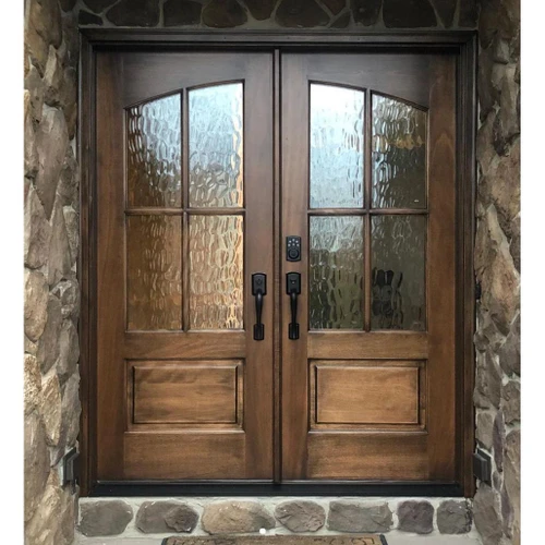 Miranda 4-Lite Exterior Wood Double Door | Grand Entry Doors