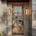 Mahogany single front door with 3/4 lite 6-lite glass, classic wood entry for modern or traditional homes. Mahogany single front door with 3/4 lite 6-lite glass, classic wood entry for modern or traditional homes.