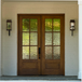 Handcrafted mahogany 6 Lite double entry door designed for modern farmhouse or traditional homes. Available at GrandEntryDoors.com.