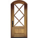 Mahogany 7 Lite arched single wood front door featuring diamond clear bevel glass for timeless elegance, natural light, and lasting craftsmanship. Available at GrandEntryDoors.com.