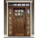 Mahogany Craftsman entry with 5 Lite sidelight and matching 5 Lite transom. Available at Grandentrydoors.com.