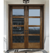 Grand Entry Doors Tacoma 4-Lite Contemporary Mahogany Double Entry Door | Wood Species: Mahogany, Glass (as pictured): Clear Non-Bevel, also available with Frosted | Pictured Finished / Stained. All wooden front doors are priced and delivered as unfinished / not stained pre-hung units. No finish options available for shipped units. Grand Entry Doors Tacoma 4-Lite Contemporary Mahogany Double Entry Door | Wood Species: Mahogany, Glass (as pictured): Clear Non-Bevel, also available with Frosted | Pictured Finished / Stained. All wooden front doors are priced and delivered as unfinished / not stained pre-hung units. No finish options available for shipped units.