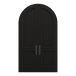 Coastal impact rated radius top double door with clean two-panel design and arched upper panel