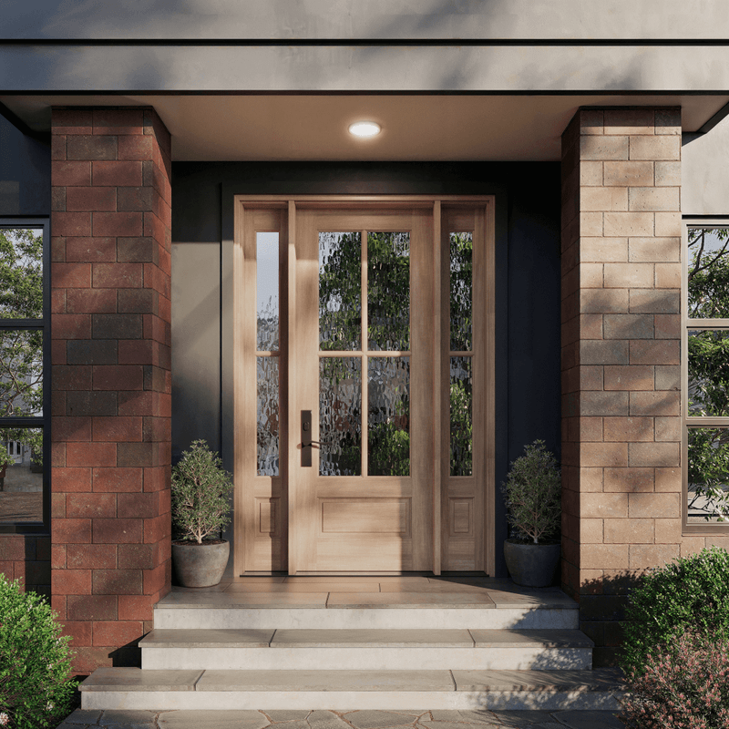 Beautiful mahogany wood 4 Lite entry door with Flemish glass and sidelights. Available at Grandentrydoors.com. Beautiful mahogany wood 4 Lite entry door with Flemish glass and sidelights. Available at Grandentrydoors.com.