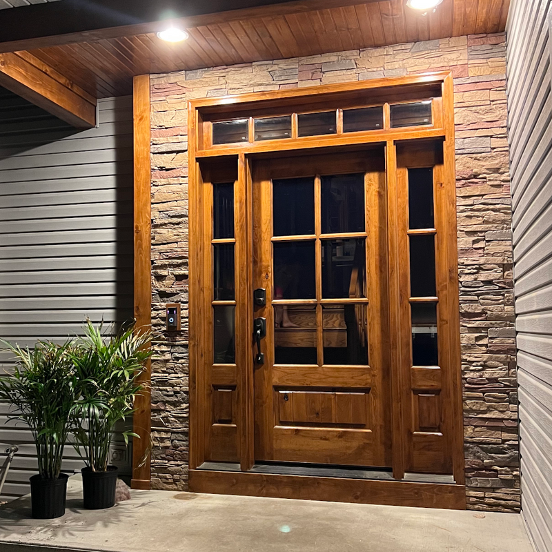 Wood front entry doors with sidelights