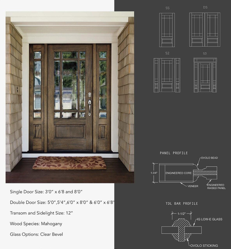 Shop by Style - True Divided Lite Entry Doors - Square Top Double Entry  Doors - Grand Entry Doors ®