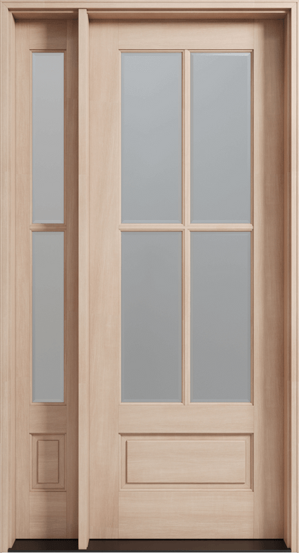 4 Lite mahogany door with sidelight. Available at Grandentrydoors.com. 4 Lite mahogany door with sidelight. Available at Grandentrydoors.com.