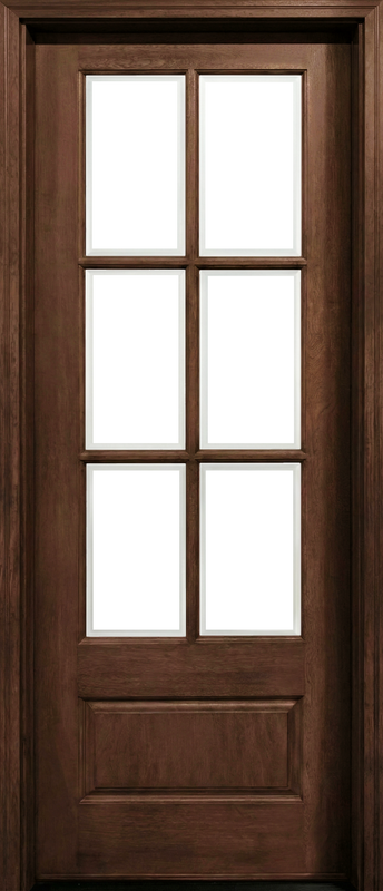Fiberglass 6 Lite 1 Panel Single Door