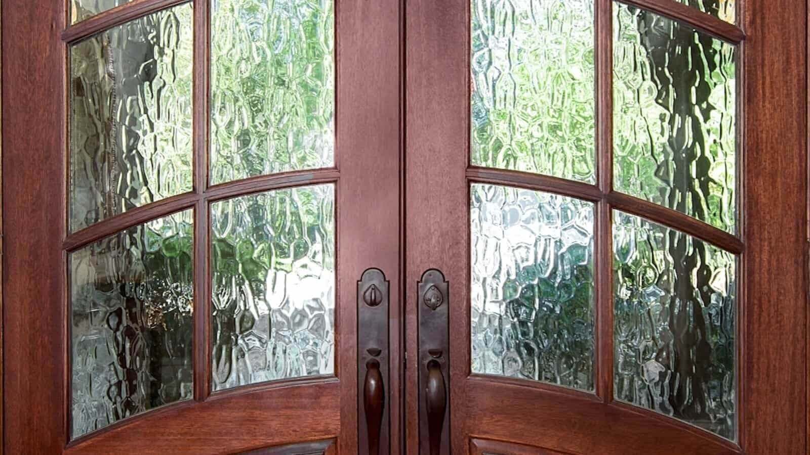 modern wood door design with glass