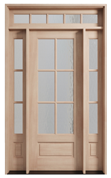 Single Door with Sidelights and Transom