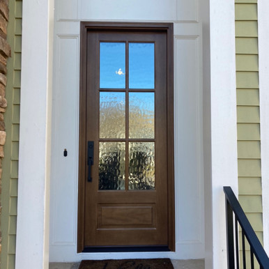 Mahogany 6 Lite Single Front Entry Door Clear Bevel or Flemish