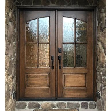 Miranda 4-Lite Exterior Wood Double Door | Grand Entry Doors