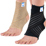 The Actesso Elastic Ankle Support with Stabilising Strap. Available in Black or Beige.