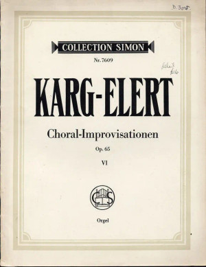 Sigfrid Karg-Elert's (1877-1933) Sixty-Six chorale improvisations on Evangelical church hymns are his first works composed directly for solo organ, Op. 65. Begun in 1906, Karg-Elert had planned to pen forty preludes. The collection grew, and he finished the works with a piece for organ and brass.
Masters Music, 1966; Advent through Passiontide; 53 pgs, med/diff.