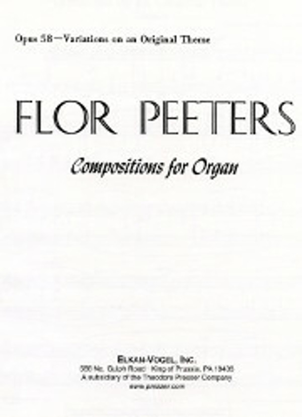 Flor Peeters, Variations on an Original Theme, opus 58