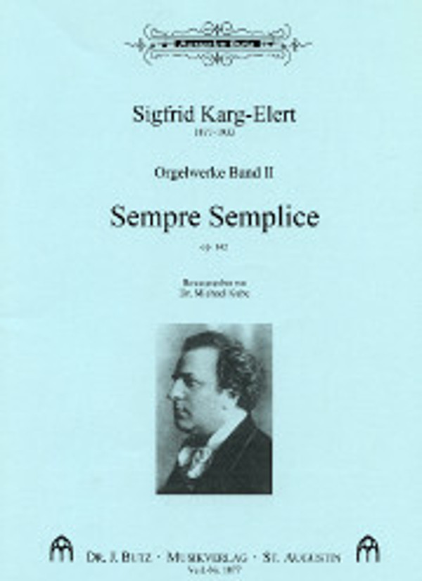 Karg-Elert's Op. 142, Vol 2, ed. Michael Kube. Twelve pieces for solo organ; very useful and includes Theme and Variations, Chaconnne, Trio, In Memoriam and a festive postlude.  35 pgs, Dr. J. Butz Musikverlag, 2004.
