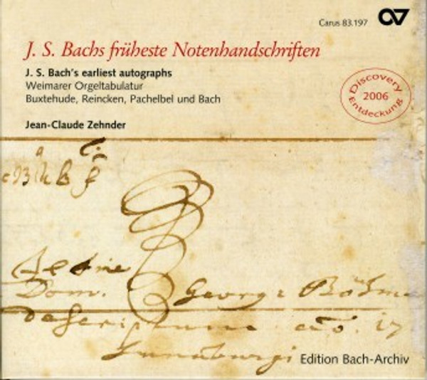 J. S. Bach's Earliest Autographs: The Weimar Tablature