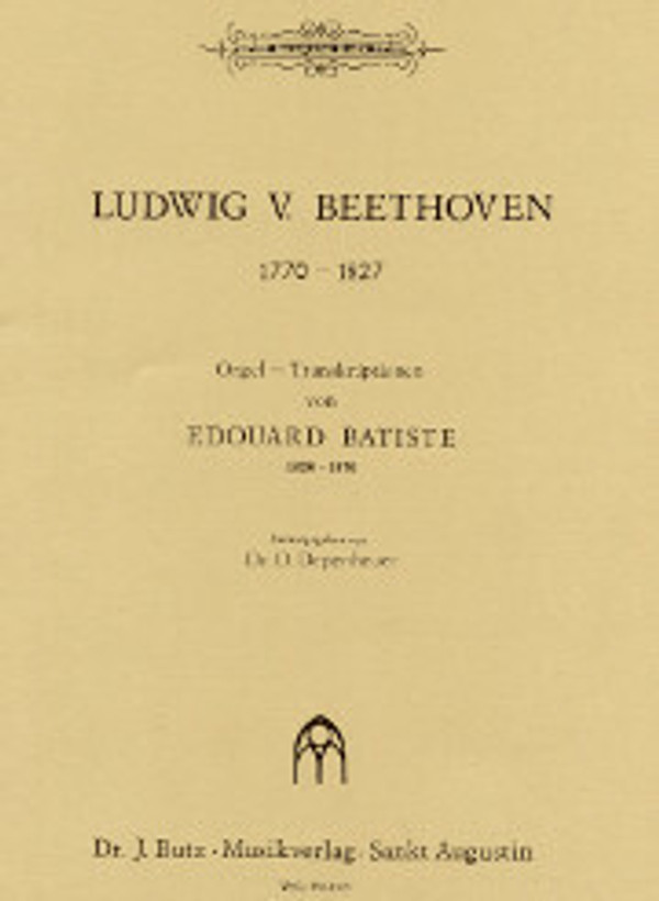 Beethoven's famous March from The Ruins of Athens, Op. 113, and part of the Finale from Symphony #5, Op. 67, transcribed for organ by Edouard Batiste.

1990; Dr. J. Butz Musikverlag; 19 pgs.