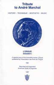 Essays in honor of André Marchal were published almost sixteen years after his death, an hommage to the Legend containing essays in English and French, as well as incredible pictures throughout his life from a young boy to adulthood. This book contains over 108 essays from very influential composers and performers such as Alain, Benoit, Bolliger, Bouvet, Dubois, Duruflé, Labounsky, Langlais, Litaize, Messiaen, Peeters, Ravel, and many more! 165 pages, only two in stock.