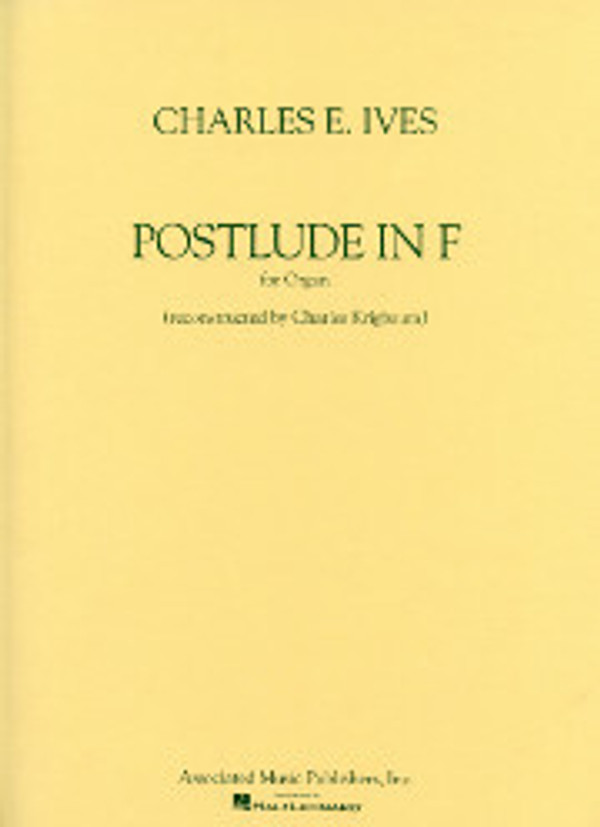 Composed in 1895, it is Ives' earliest known work for large orchestra, based on this early organ piece which Ives presented in worship at the Baptist Church in Danbury, CT, in 1890. Reconstructed by Charles Krigbaum; AMP/Hal Leonard, 5 pgs., Easy/Medium.

 