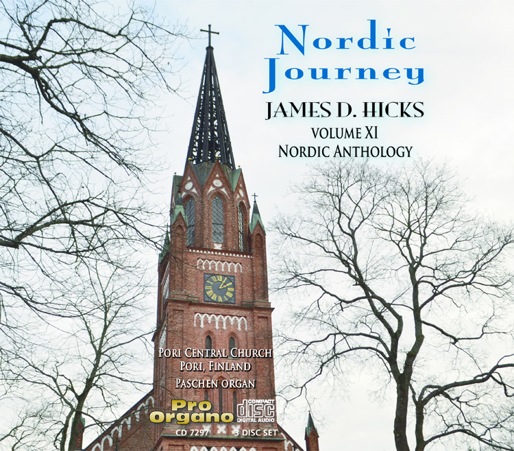 James Hicks 11th volume exploring music and instruments in the Nordic countries. A 3-disc set highlighting Nordic Romanticism, Modern Works and French influence on Nordic Organ Music; the Paschen Kiel Organ of Central Pori Church, Pori, Finland. 2022