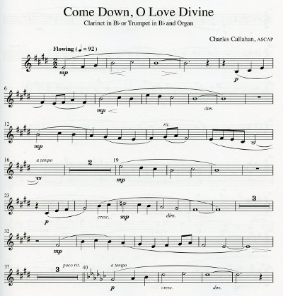 Callahan Charles Come Down O Love Divine Six Preludes For Solo Instrument And Organ - 