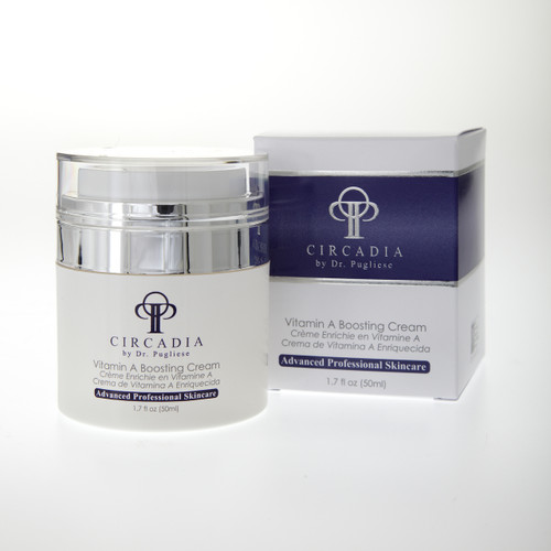 CIRCADIA BY Dr. PUGLIESE - Vitamin A Boosting Cream

CÔNG DỤNG:
Emma Skincare trước giờ đã khá nổi tiếng với các loại kem có kết cấu mỏng nhẹ để phù hợp với làn da châu Á và khí hậu nóng ẩm của Việt Nam. Vitamin A Boosting Cream chứa 1% retinyl acetate cùng các hoạt chất khác như:

Vitamin A (Retinyl Acetate 1%)
Lập tức chuyển hóa thành retinoic acid thấm sâu vào da, làm trẻ hóa da, bảo vệ da khỏi các tác hại của tia tử ngoại, phục hồi và sửa chữa các lỗi DNA ở tế bào da, làm ẩm da, kích thích da sản sinh collagen, ngừa tình trạng á sừng hóa làm da sần sùi, điều chỉnh lại hoạt động của tế bào da giúp da khỏe mạnh, căng bóng, ẩm mềm.

Glucose Oxidase
Giữ cho Vitamin A không bị oxy hóa bởi không khí và giữ nguyên hiệu quả của Vitamin a trên da.

Vitamin E
Giảm tác hại của tia tử ngoại và giữ da ẩm mịn.

Chuyên dùng cho các nàng có làn da:
- Sần sùi
- Da nám, sậm màu
- Da thương tổn nặng do tia tử ngoại
- Những người thường xuyên tiếp xúc với nắng
- Da dễ bị đóng vảy
- Da dễ lão hóa

THÀNH PHẦN:
Water (Aqua), Hydrogenated Polyisobutene, Cetearyl Alcohol, Ceteareth-20, Stearyl Alcohol, Retinyl Acetate, Tocopheryl Acetate, Polyacrylamide, C13-14 Isoparaffin, Laureth-7, Glucose Oxidase, Acrylates/C10-30 Alkyl Acrylate Crosspolymer, 1,2-Hexanediol, Caprylyl Glycol, BHT, BHA