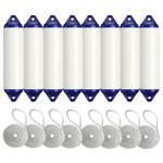  Polyform 15 x 61cm F1 Cylindrical Fender Bundle White/Blue (8 Pack) 