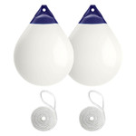  Polyform 71 x 94cm A5 Round Buoy Fender Bundle White (2 Pack) 