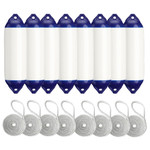 Polyform 20 x 66cm F02 Cylindrical Fender Bundle White/Blue (8 Pack)