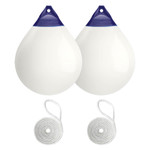  Polyform 85 x 112cm A6 Round Buoy Fender Bundle White (2 Pack) 