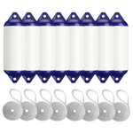  Polyform 22 x 61cm F2 Cylindrical Fender Bundle White/Blue (8 Pack) 