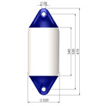  Polyform 22 x 61cm F2 Cylindrical Fender Bundle White/Blue (8 Pack) 