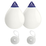 Polyform 110 x 142cm A7 Round Buoy Fender Bundle White (2 Pack)