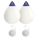  Polyform 110 x 142cm A7 Round Buoy Fender Bundle White (2 Pack) 