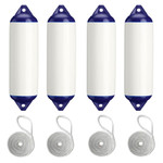  Polyform 22 x 75cm F3 Cylindrical Fender Bundle White/Blue (4 Pack) 
