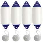  Polyform 29 x 78cm F5 Cylindrical Fender Bundle White/Blue (4 Pack) 