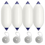  Polyform 59 x 146cm F11 Cylindrical Fender Bundle White/Blue (4 Pack) 