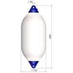 Polyform 75 x 188cm F13 Cylindrical Fender Bundle White/Blue (4 Pack)