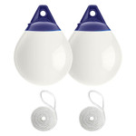  Polyform 30 x 38cm A1 Round Buoy Fender Bundle White (2 Pack) 